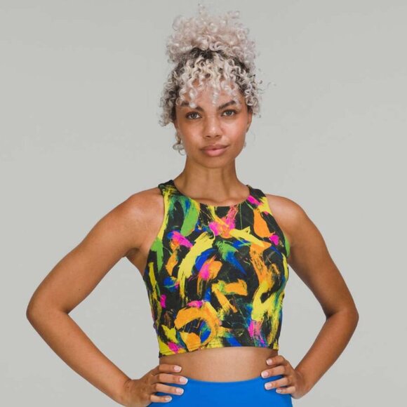 LULULEMON Invigorate Training Tank Top Undertone Black Multi Athleisure Sz US 4 - Picture 1 of 11